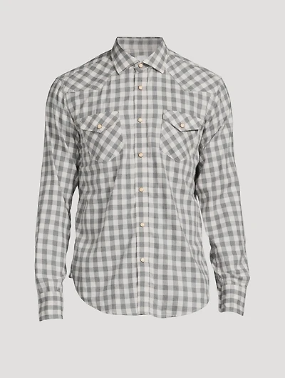 Western Cotton Plaid Shirt