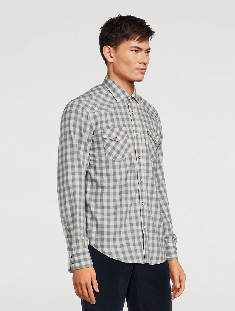 Western Cotton Plaid Shirt