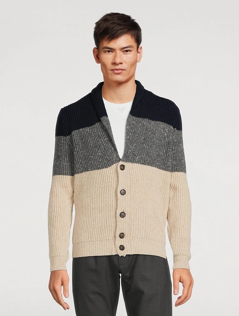Wool Cashmere Shawl Cardigan Sweater