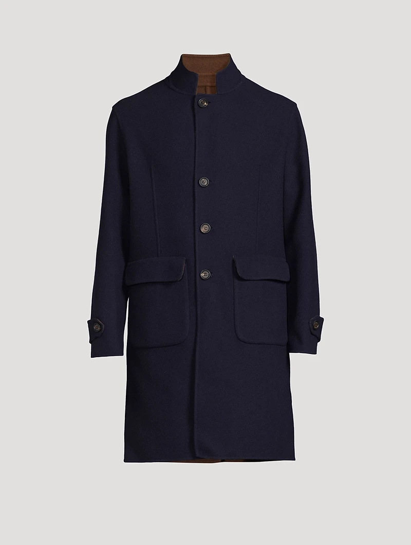 Wool Reversible Single-Breasted Jacket