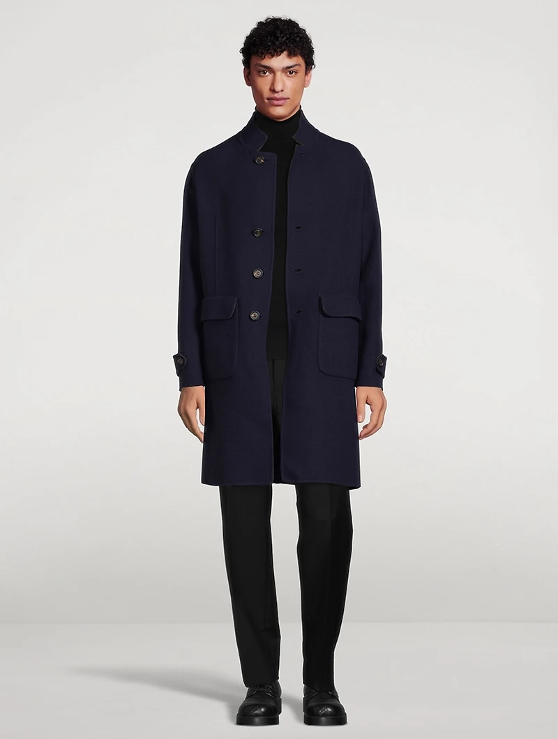 Wool Reversible Single-Breasted Jacket