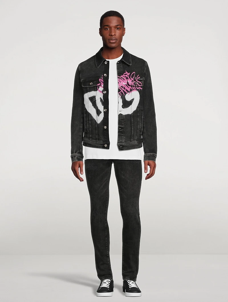 Spray Print Denim Jacket