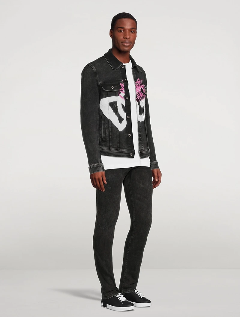 Spray Print Denim Jacket