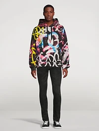 Cotton Hoodie Graffiti Print
