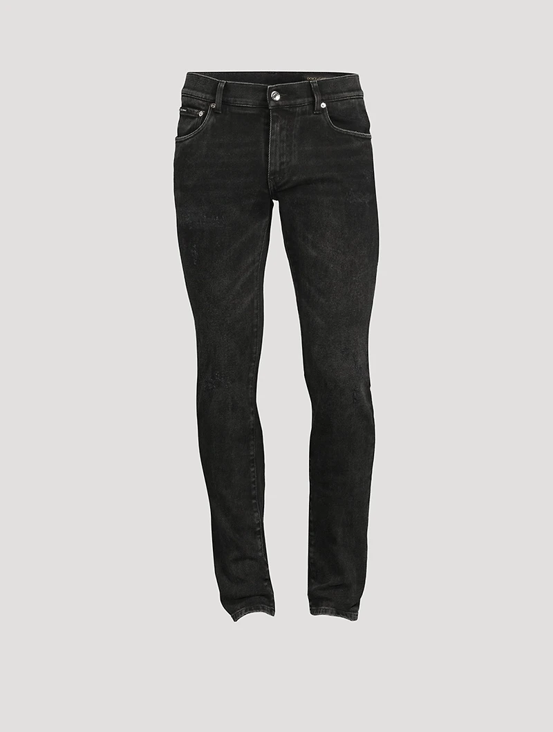 Skinny Jeans With Spray-Paint DG Print
