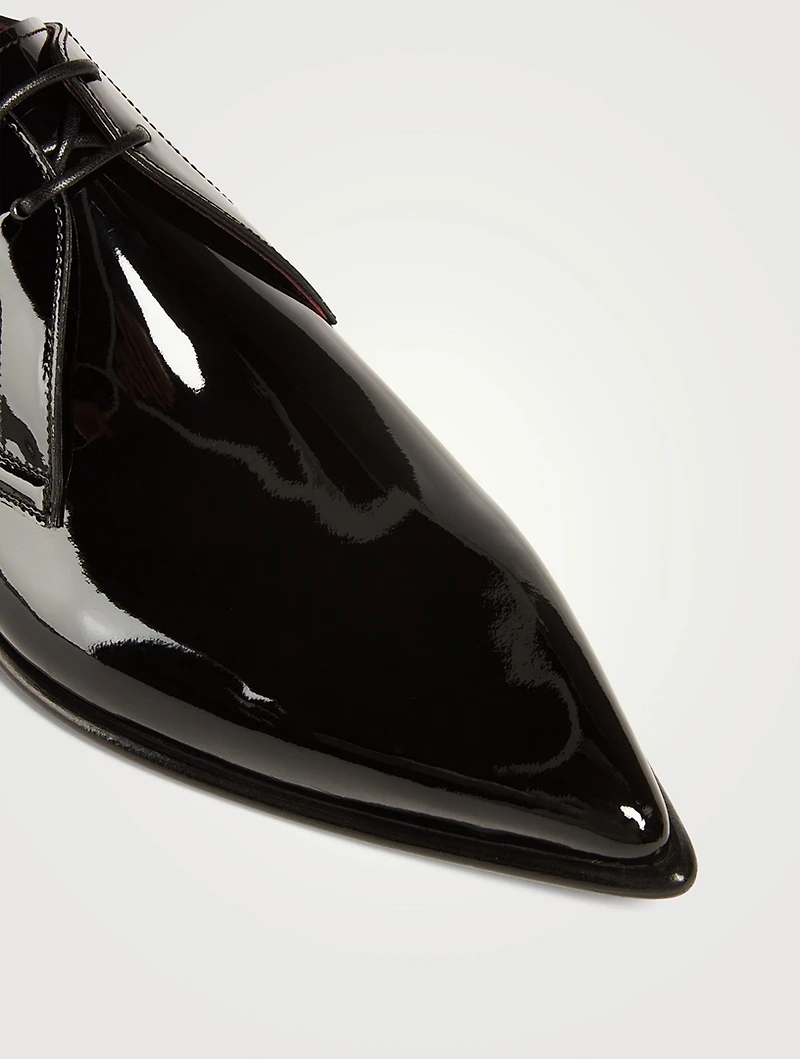 Leather Point-Toe Laced Shoes