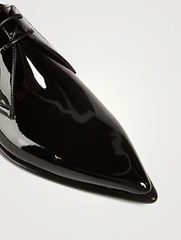 Leather Point-Toe Laced Shoes