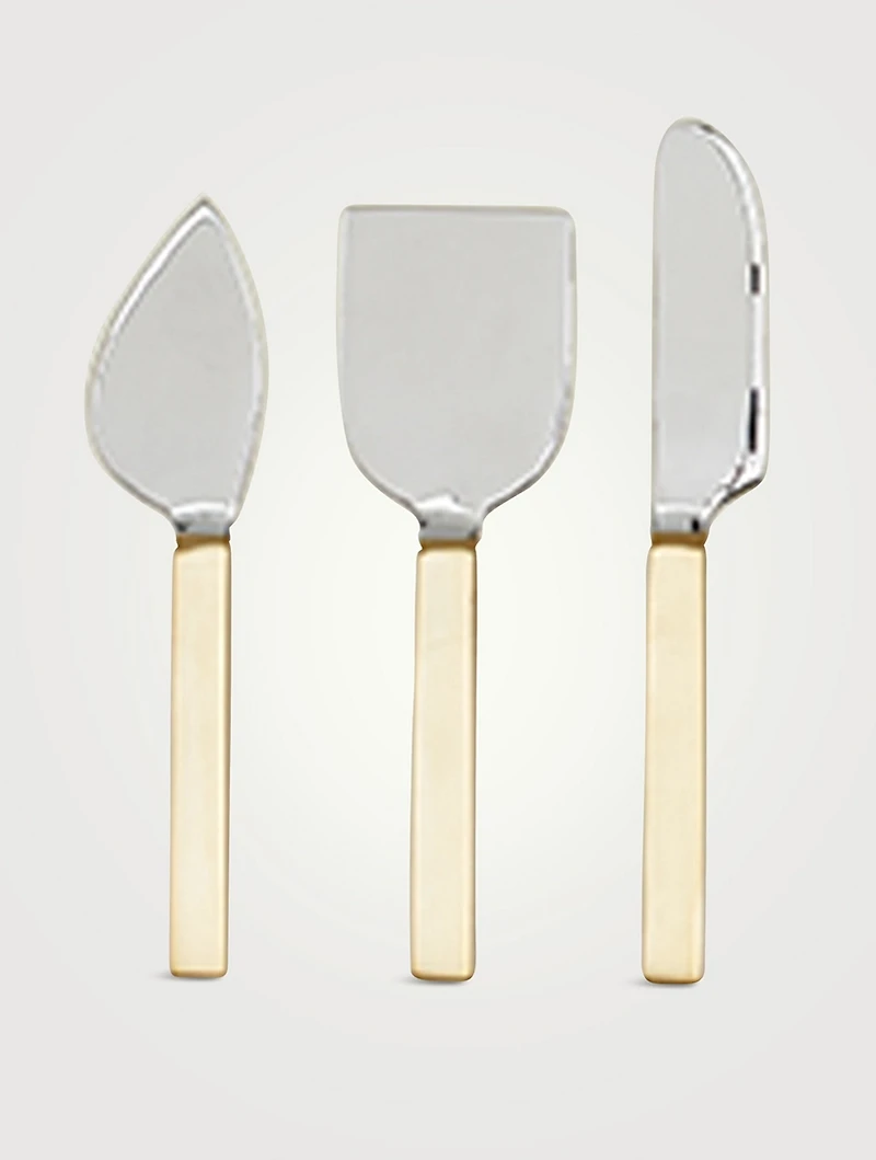 Set Of Three Rattan Cheese Knives