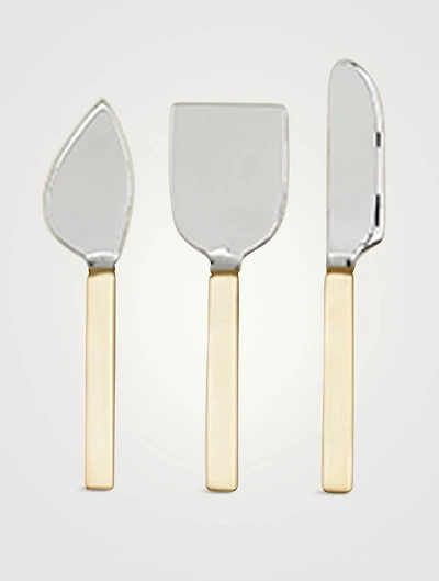 Set Of Three Rattan Cheese Knives