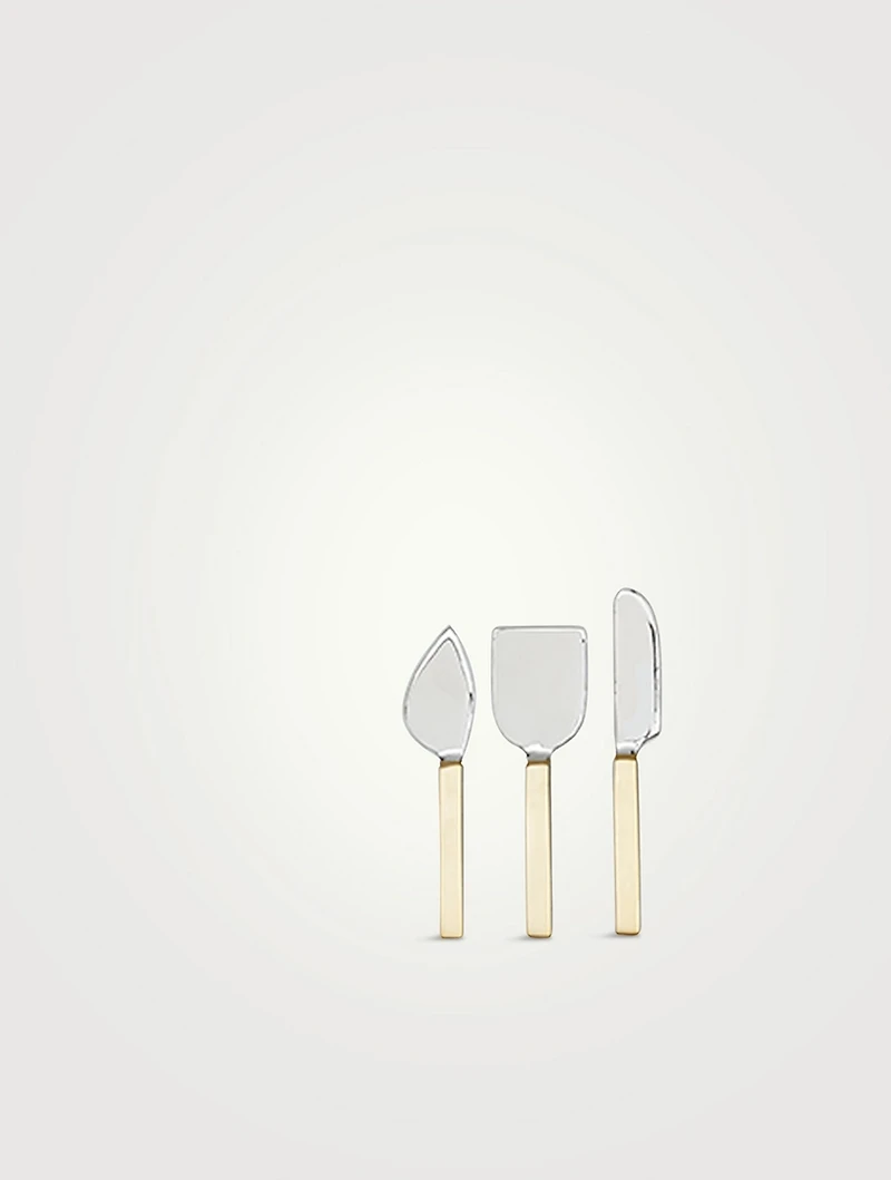Set Of Three Rattan Cheese Knives