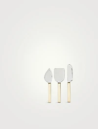Set Of Three Rattan Cheese Knives