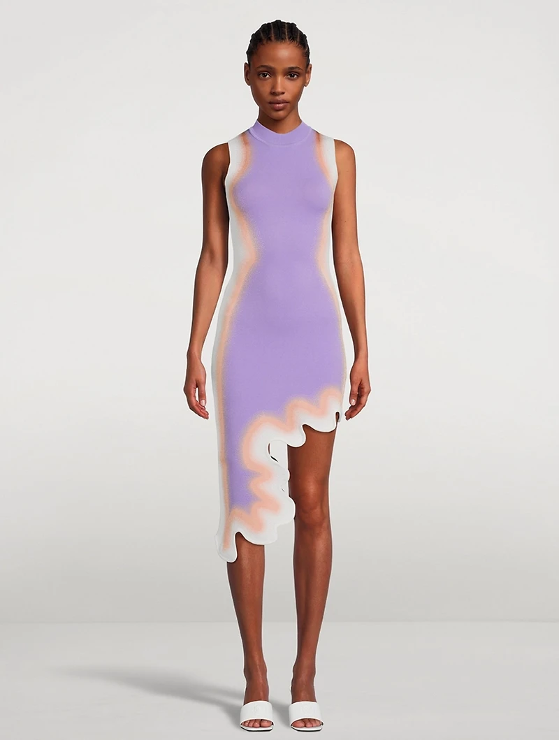 Mia Signature Wavy Dress Spray Print