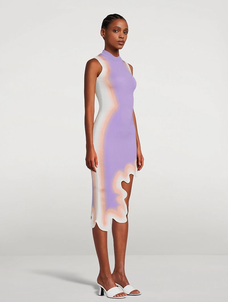 Mia Signature Wavy Dress Spray Print