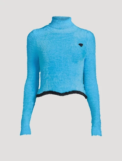Elara Faux Fur Cropped Turtleneck