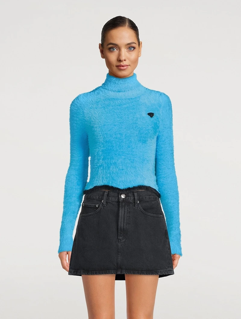Elara Faux Fur Cropped Turtleneck