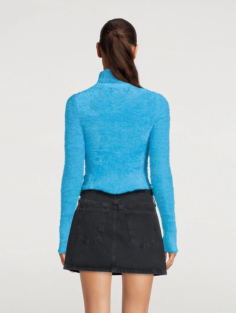 Elara Faux Fur Cropped Turtleneck