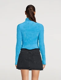 Elara Faux Fur Cropped Turtleneck