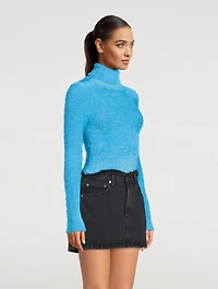 Elara Faux Fur Cropped Turtleneck