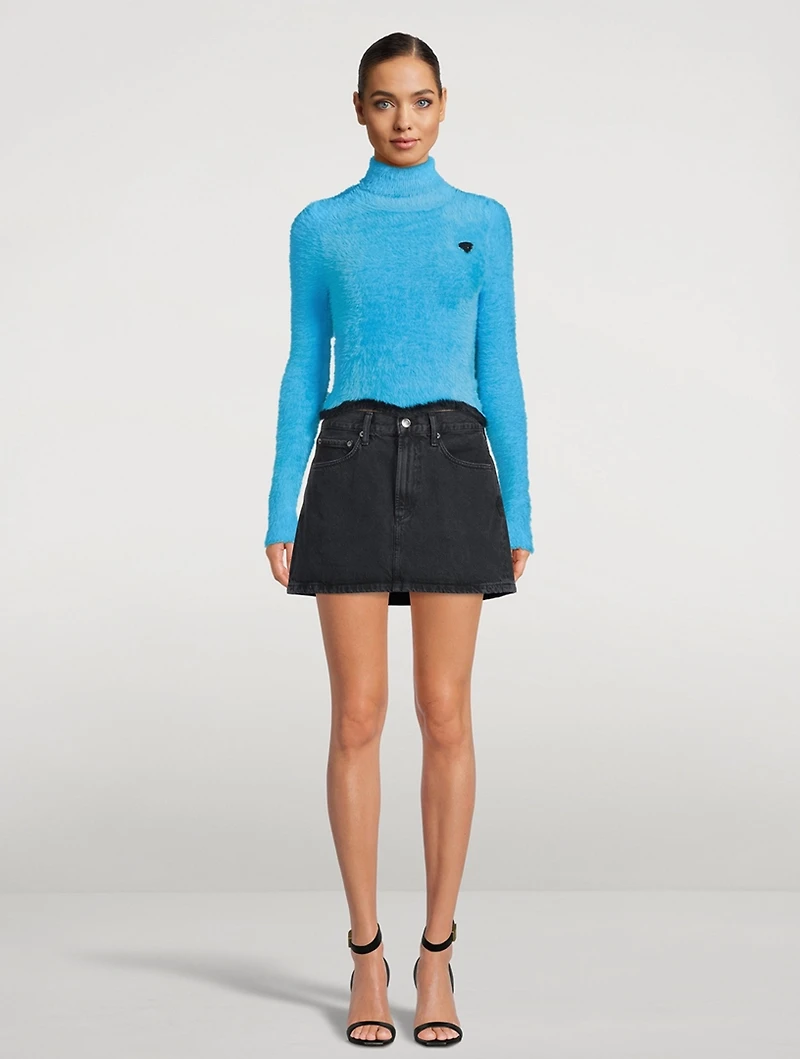 Elara Faux Fur Cropped Turtleneck