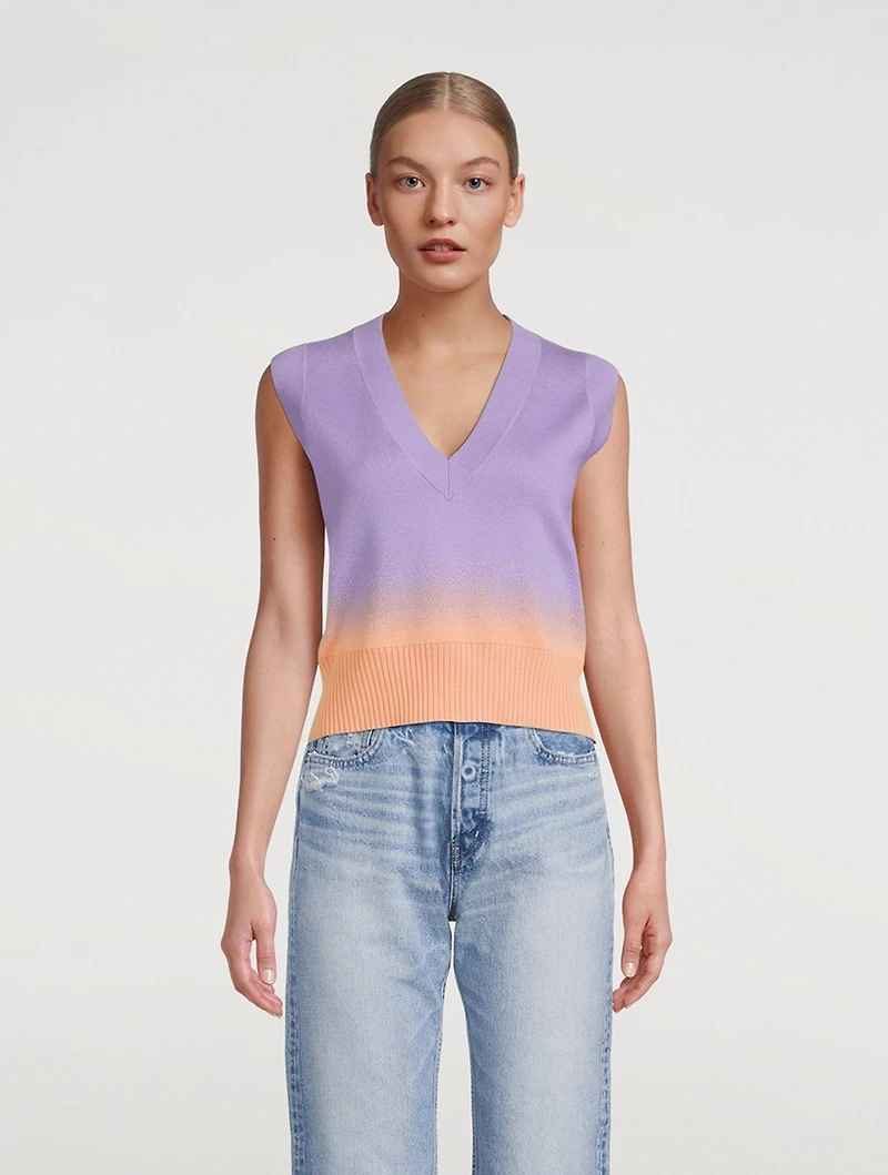Carme Sweater Vest Spray Print