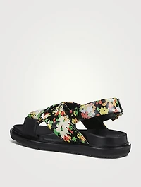 Fussbett Leather Slingback Sandals Floral Print