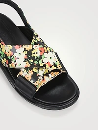 Fussbett Leather Slingback Sandals Floral Print