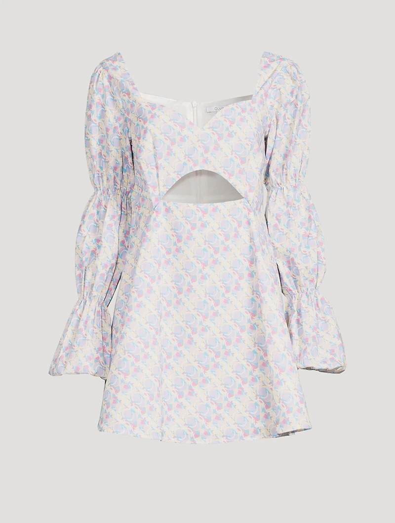Eloise Puff-Sleeve Cut-Out Mini Dress