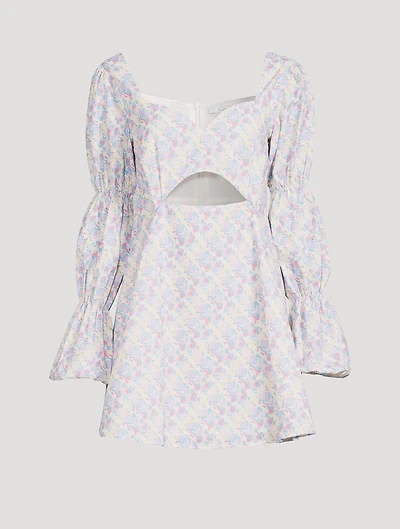 Eloise Puff-Sleeve Cut-Out Mini Dress