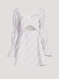 Eloise Puff-Sleeve Cut-Out Mini Dress
