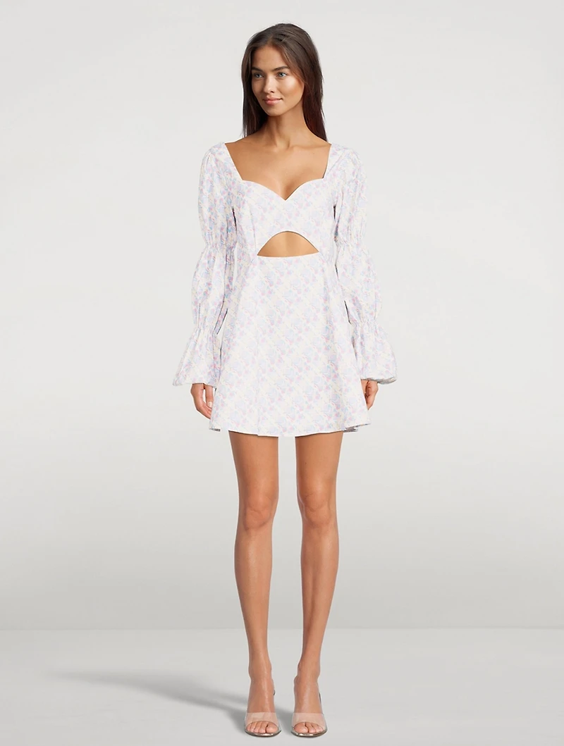 Eloise Puff-Sleeve Cut-Out Mini Dress