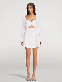 Eloise Puff-Sleeve Cut-Out Mini Dress