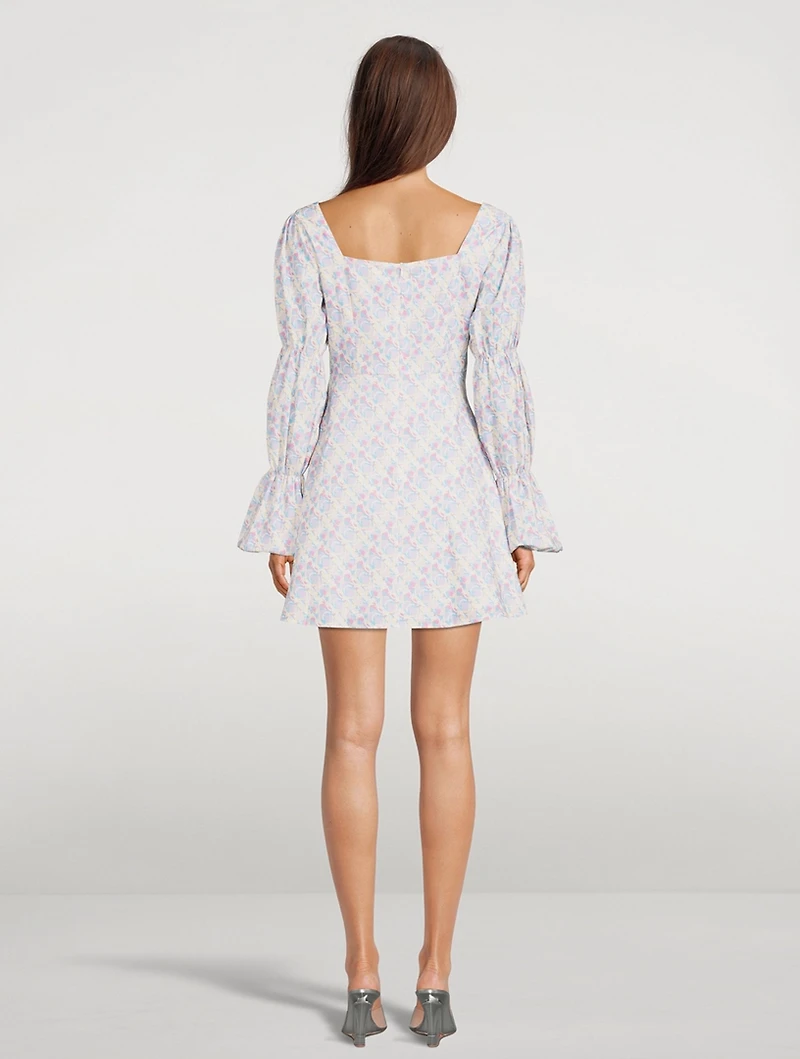 Eloise Puff-Sleeve Cut-Out Mini Dress