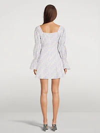 Eloise Puff-Sleeve Cut-Out Mini Dress