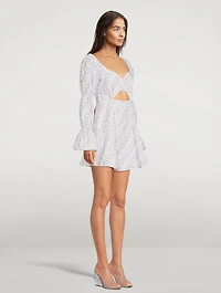 Eloise Puff-Sleeve Cut-Out Mini Dress