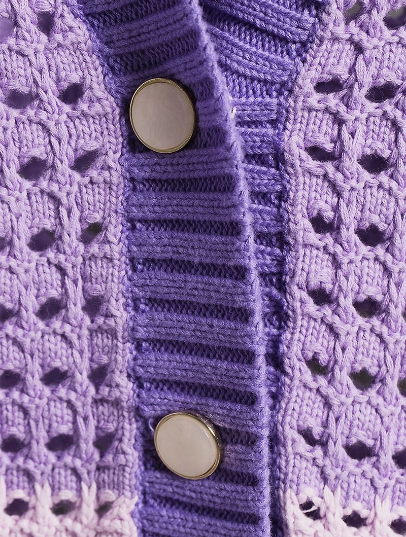Mika Crochet Colourblock Cardigan