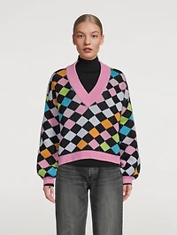 Delilah Rainbow Harlequin Sweater