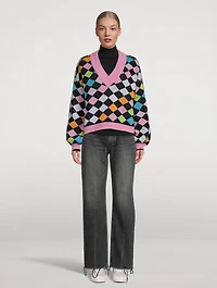 Delilah Rainbow Harlequin Sweater