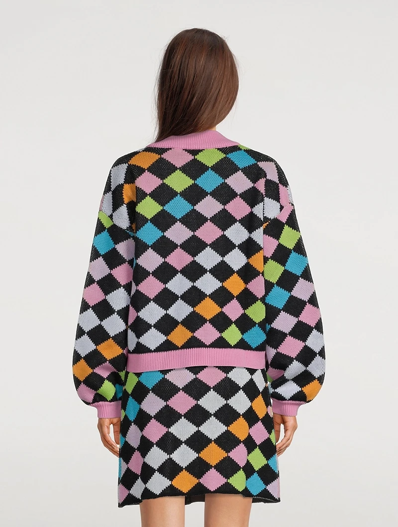 Hadley Rainbow Harlequin Knitted Skirt