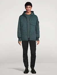 Opaque Nylon Twill Down Hooded Jacket