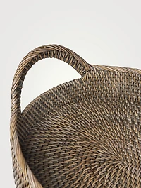 Set Of Three Oval Rattan Trays