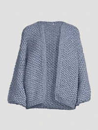 Alpaca-Blend Pearl Pattern Cardigan