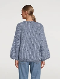 Alpaca-Blend Pearl Pattern Cardigan