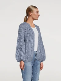Alpaca-Blend Pearl Pattern Cardigan