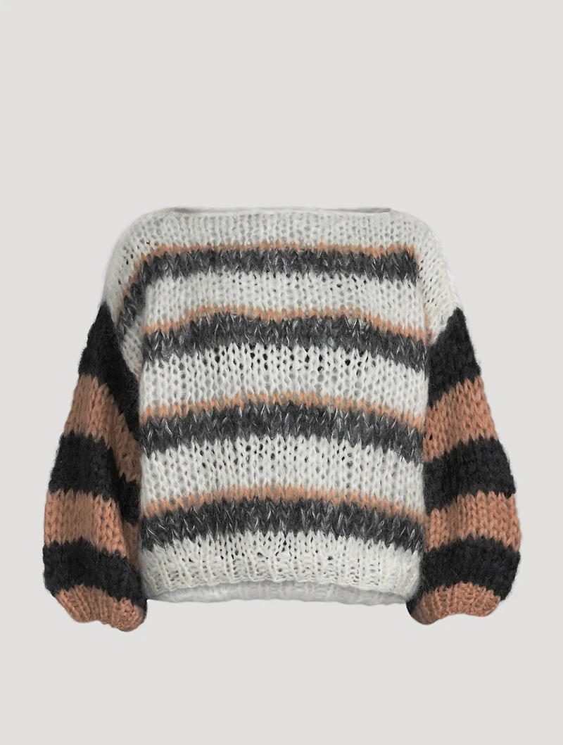 Big Mohair-Blend Sweater Multicolour Stripe