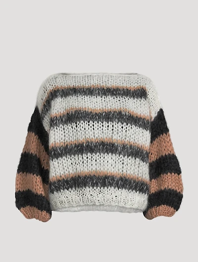 Big Mohair-Blend Sweater Multicolour Stripe