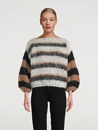 Big Mohair-Blend Sweater Multicolour Stripe