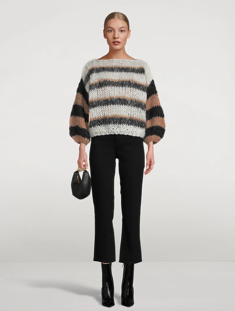 Big Mohair-Blend Sweater Multicolour Stripe