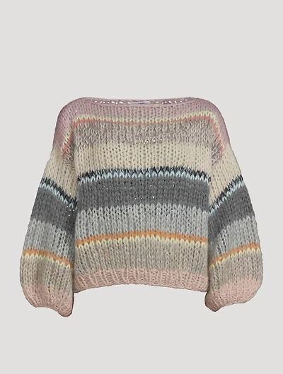 Big Mohair-Blend Galore Sweater Stripe