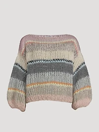 Big Mohair-Blend Galore Sweater Stripe