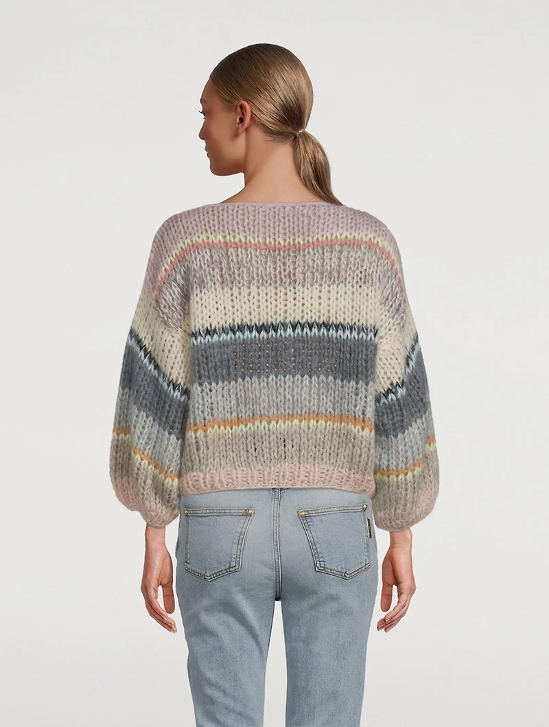 Big Mohair-Blend Galore Sweater Stripe